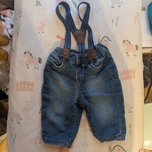 OshKosh B’Gosh Baby Boys 3M denim jeans with suspenders